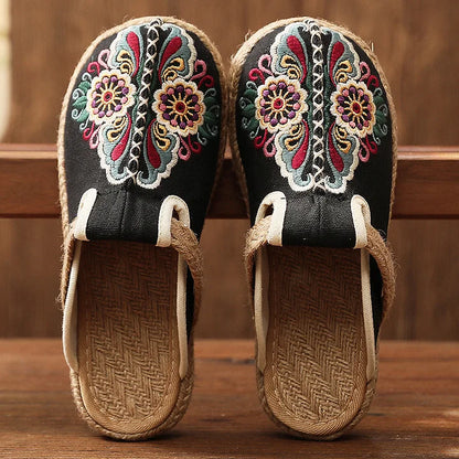 Kathy™ – Cotton Sandals with Floral Print