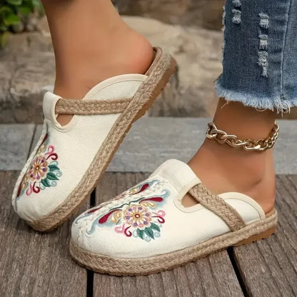 Kathy™ – Cotton Sandals with Floral Print