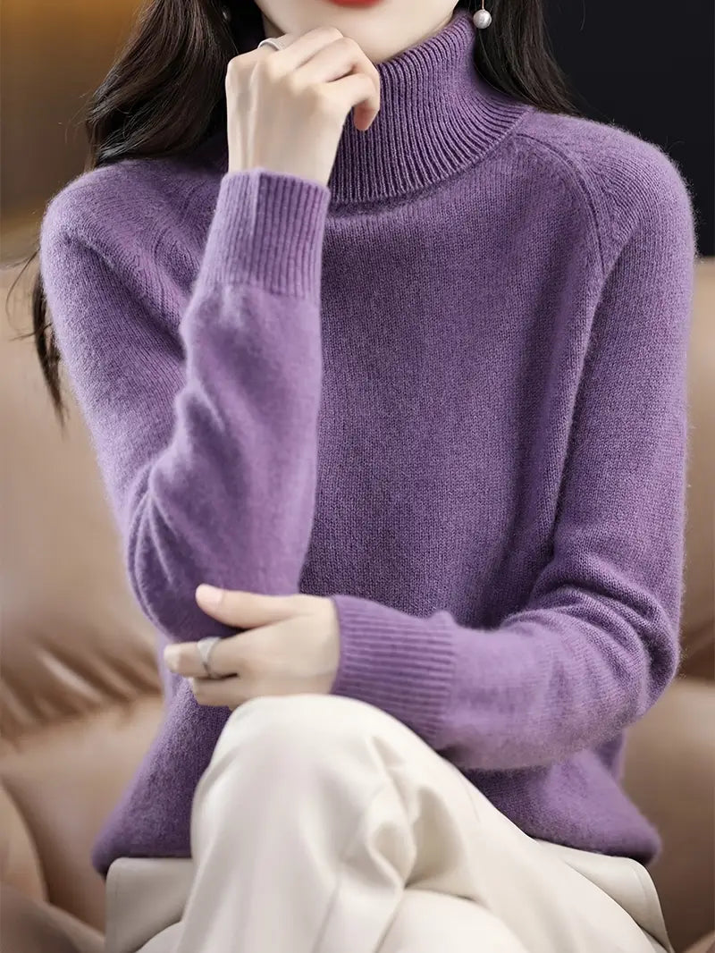 Talia™ - Solid Turtleneck Sweater