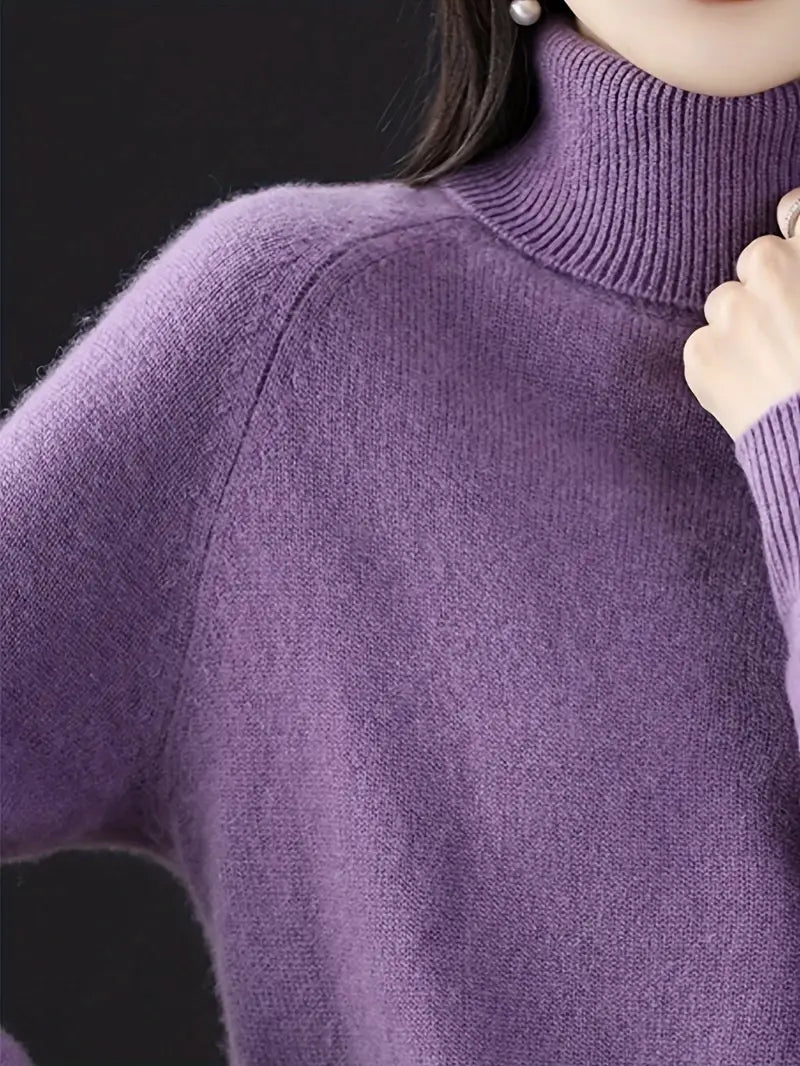 Talia™ - Solid Turtleneck Sweater