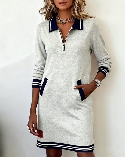 Eran™ - Long Sleeve Zipper Dress