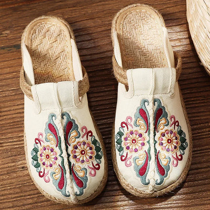 Kathy™ – Cotton Sandals with Floral Print