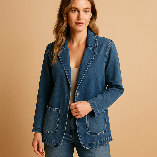 Odette™ - Fitted Denim Blazer