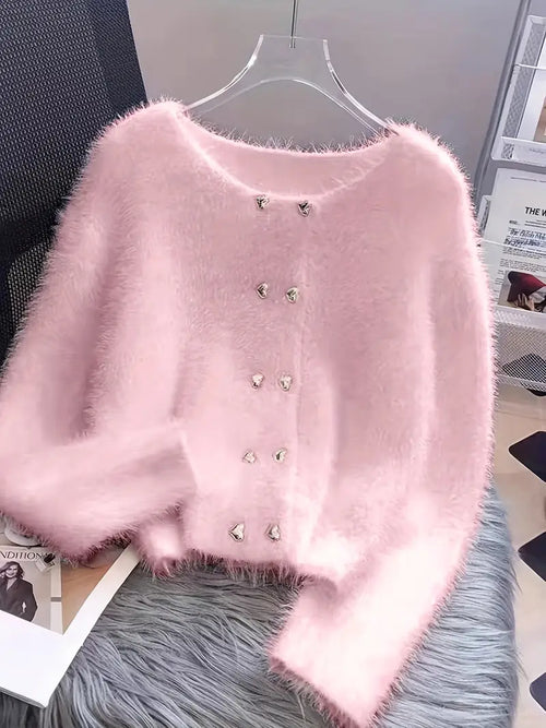 Fuzzy Heart Cardigan | Together against Breast Cancer