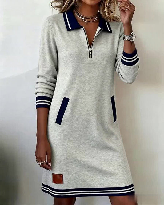Eran™ - Long Sleeve Zipper Dress