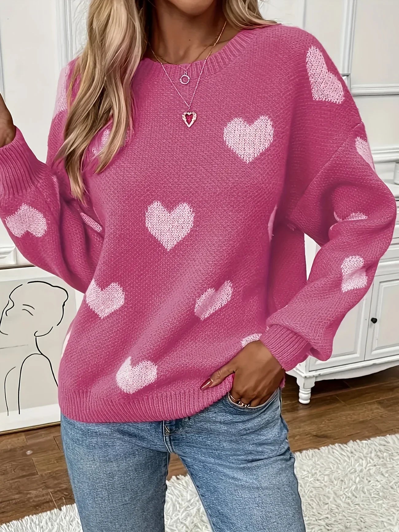 Winter Heart Sweater | Together against Breast Cancer
