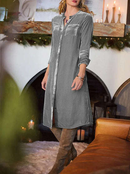 Kolle™ - Velvet V-Neck Long Dress