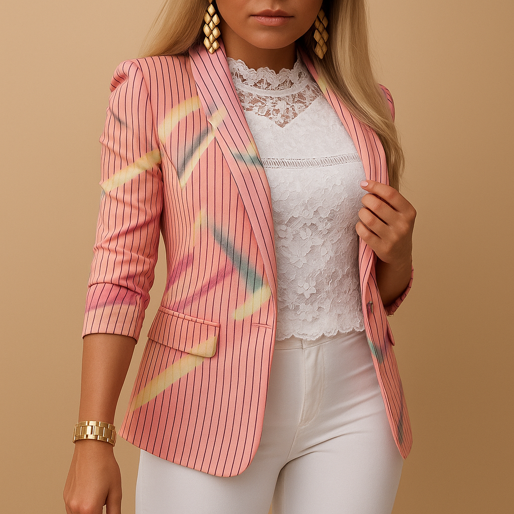 Clarisse™ - Houndstooth Fitted Blazer