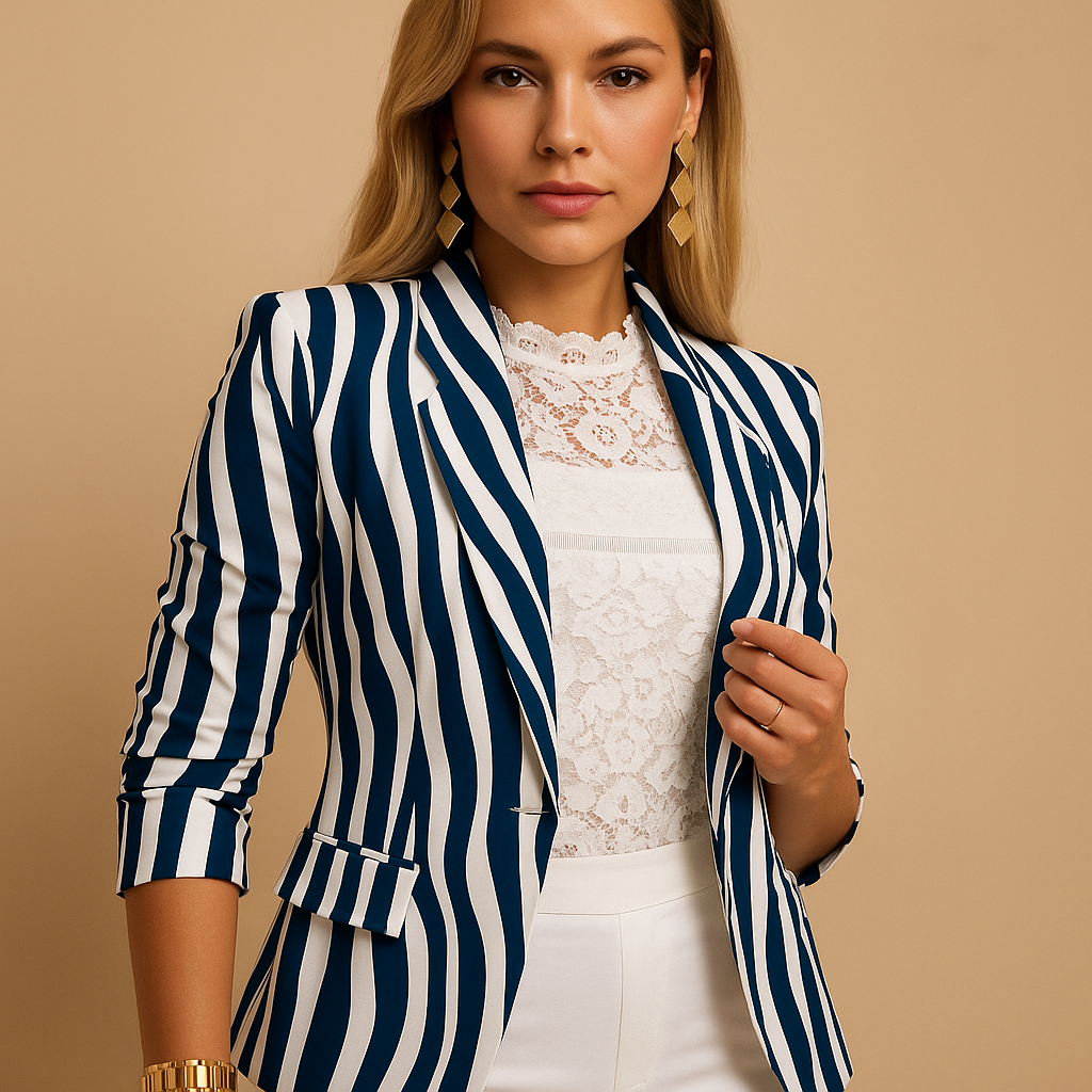 Clarisse™ - Houndstooth Fitted Blazer