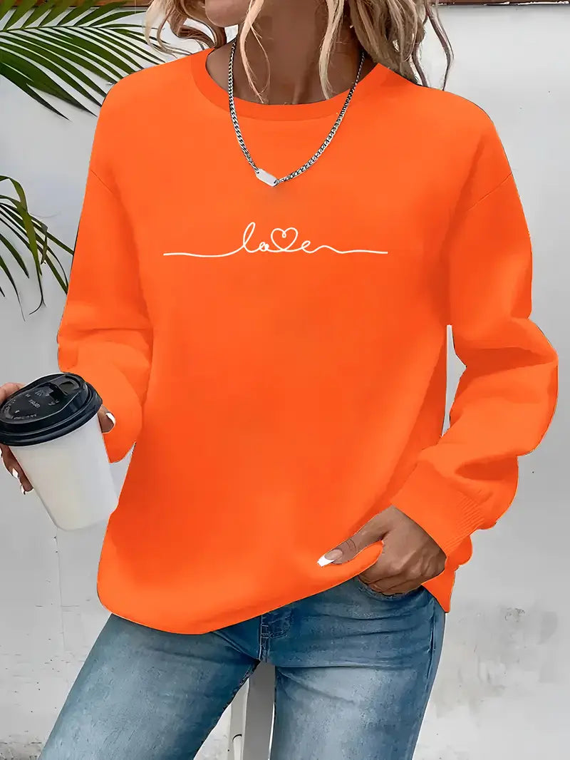 Casual Love Printed Sweatshirt | Together Against Breast Cancer
