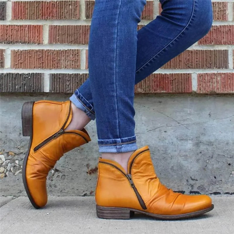 Lianella™ - Zippered Ankle Boots