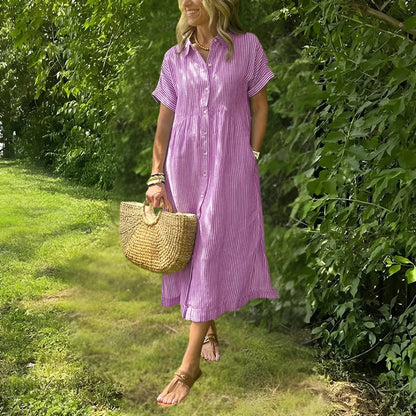 Tyra™ - Striped Shirt Dress