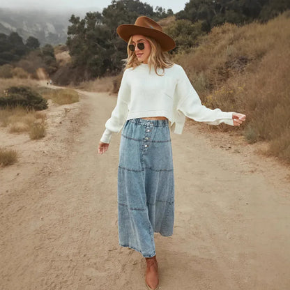 Wanda™ – Boho denim skirt