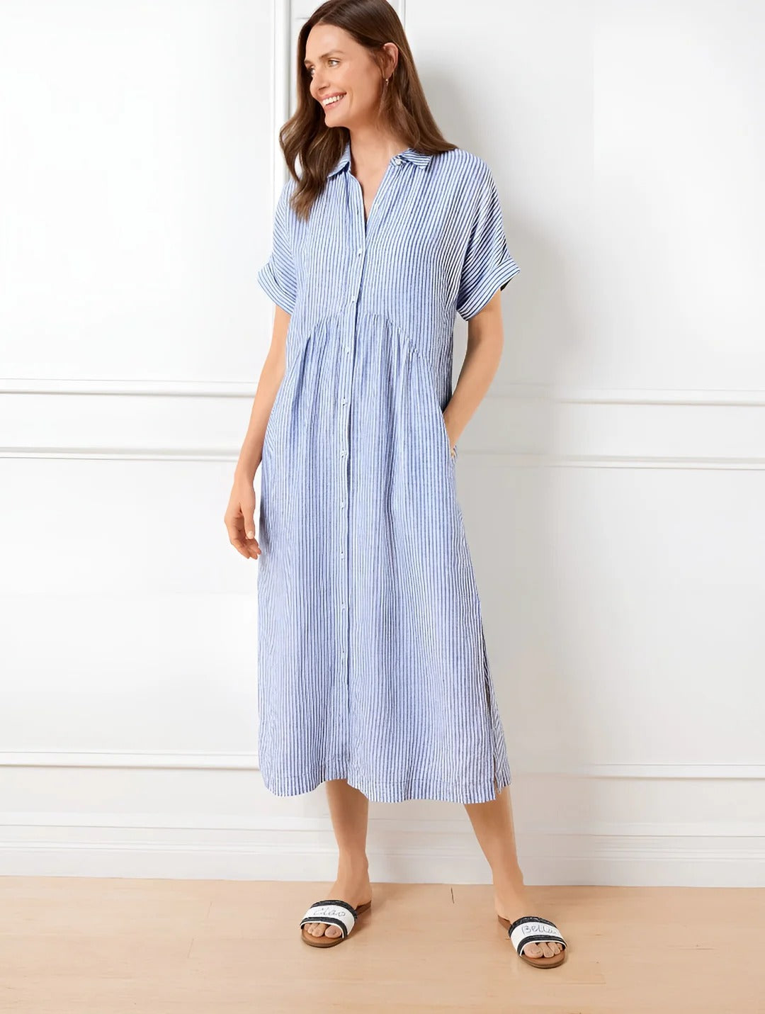 Tyra™ - Striped Shirt Dress