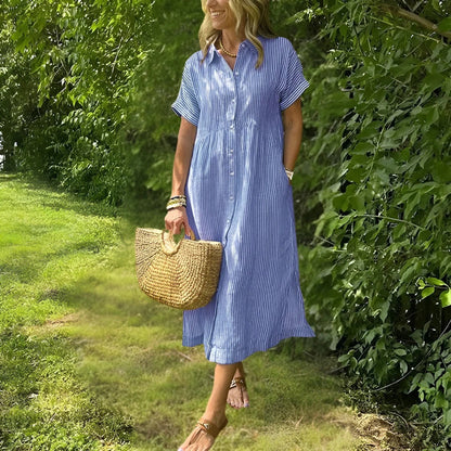Tyra™ - Striped Shirt Dress