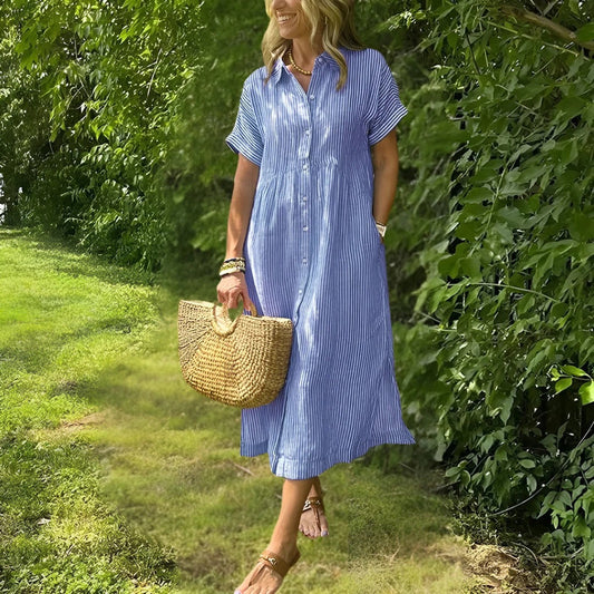 Tyra™ - Striped Shirt Dress