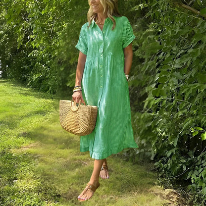 Tyra™ - Striped Shirt Dress