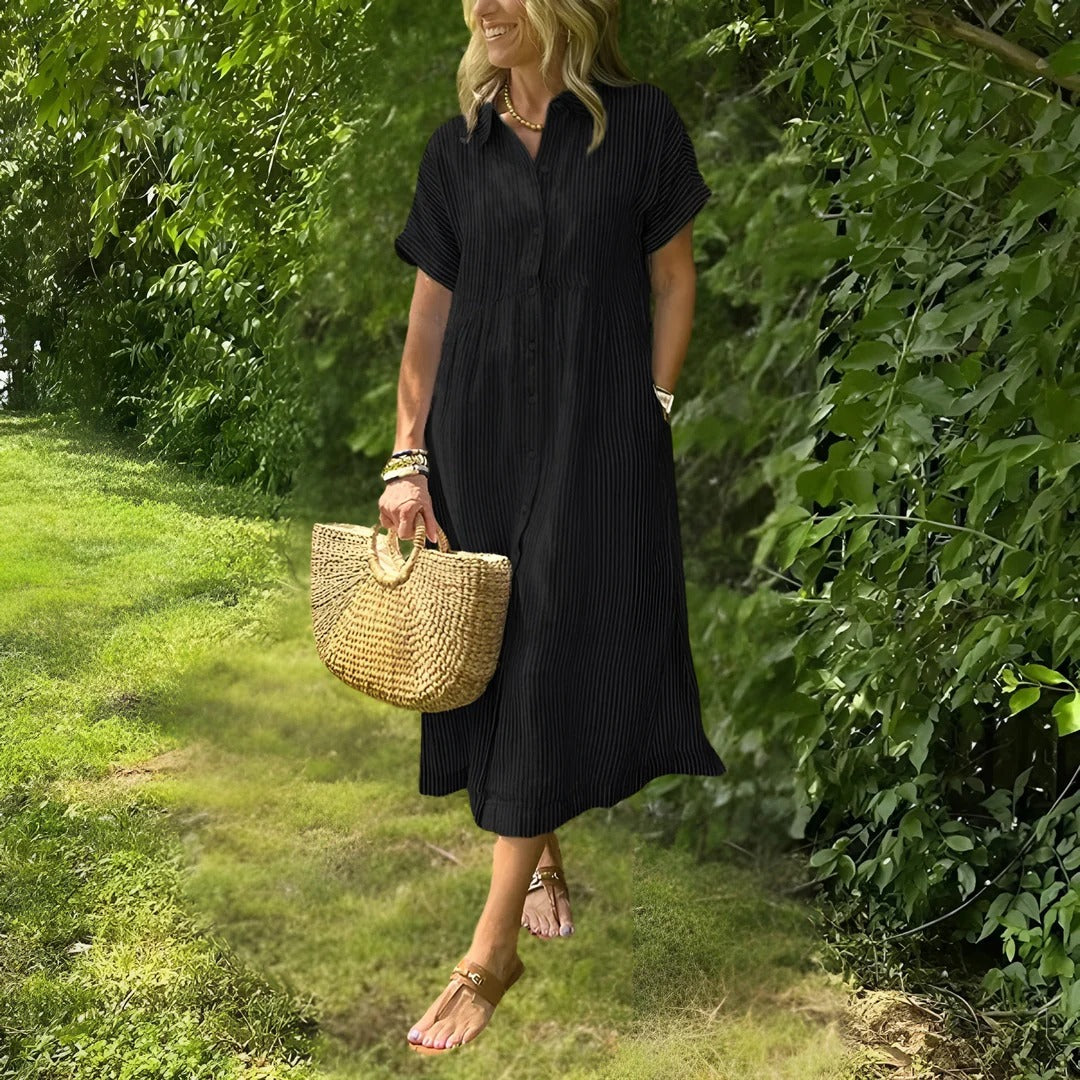 Tyra™ - Striped Shirt Dress