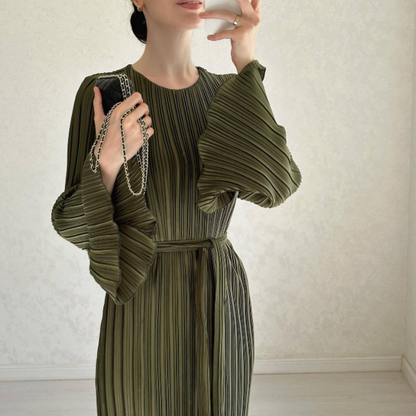 Elvi™ – Flared Sleeve Elegant Dress