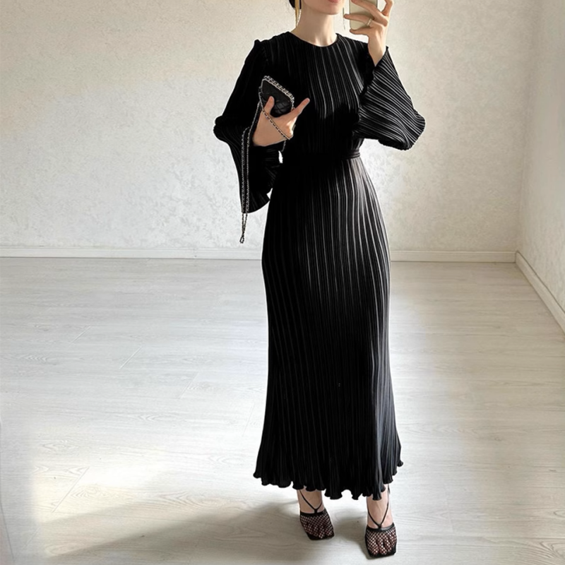 Elvi™ – Flared Sleeve Elegant Dress