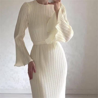 Elvi™ – Flared Sleeve Elegant Dress