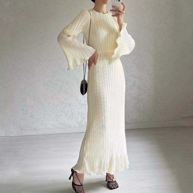 Elvi™ – Flared Sleeve Elegant Dress